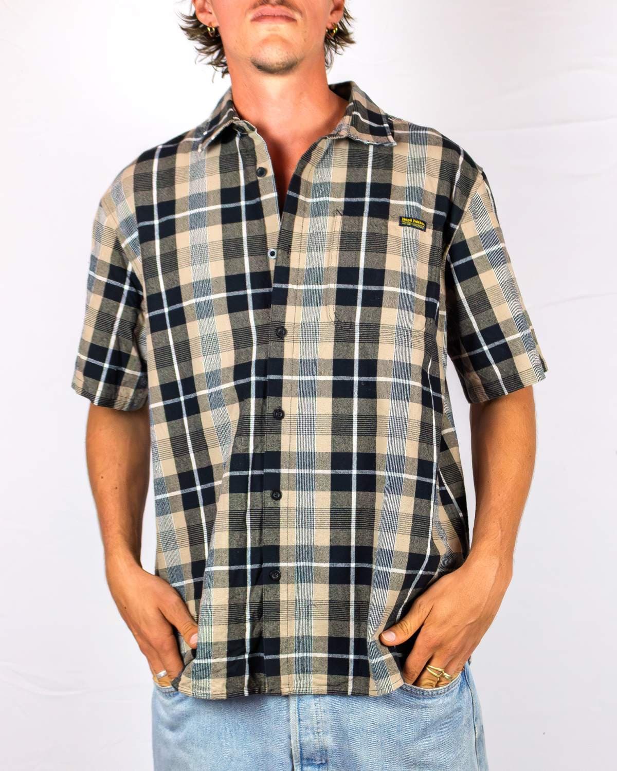 Hard Yakka Plaid Button-Down Shirt